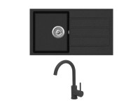 Evido Easy 45S gránit mosogató antracit + Evido Lana csaptelep antracit Evido Easy 45S gránit mosogató antracit + Evido Lana csaptelep antracit