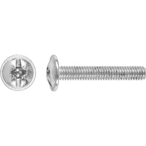PZ2 tányérfejű bútorrögzítő csavar, fehér horganyzott M4 x 15 mm 8 db