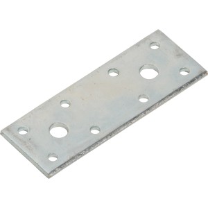 Téglalap alakú, horganyzott lapos összekötő (100x35 mm) rögzítő furatokkal.