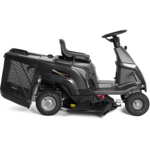 Alpina AT2 66 QA fűnyíró traktor, kompakt fűnyíró traktor fűgyűjtővel és oldalsó kidobással.
