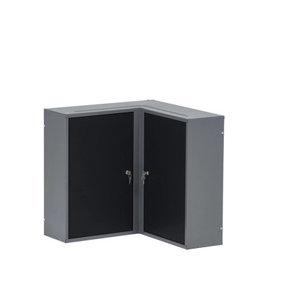 Küpper sarok faliszekrény 2 ajtós 4 polccal 60 x 60 x 20 cm fekete-világosszürke