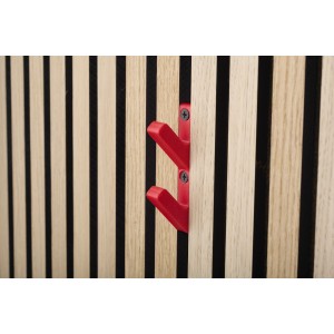 Piros Denpanels 3D akasztók akusztikus panelekhez, 2 db-os készlet, falra szerelhető.