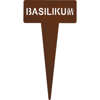 Leszúrható fűszernövény jelölőtábla bazsalikom 15 cm rozsdabarna