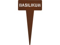 Leszúrható fűszernövény jelölőtábla bazsalikom 15 cm rozsdabarna