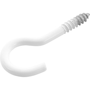 Ívelt csavaros kampó fehér átmérő 3,3 x 50 mm 8 db