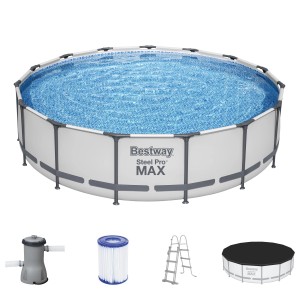 Bestway Steel Pro Max Frame medencés szett, Ø 457 cm, szivattyúval, létrával és takaróval.