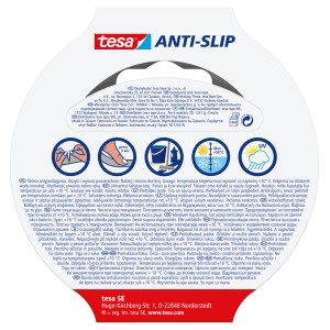 Tesa csúszásgátló szalag, átlátszó, 5 m x 25 mm, a nagyobb biztonságért sima felületeken.
