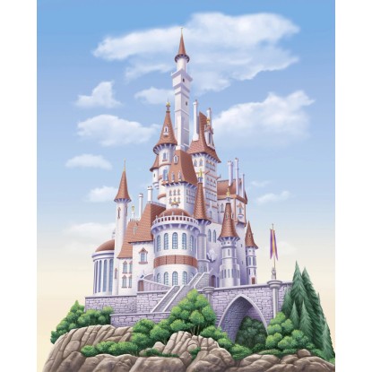 Komar nemszőtt fotótapéta Disney Princess Belle Castle többszínű