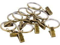 Függönykarikák csipeszekkel 10 db 19 mm sárgaréz