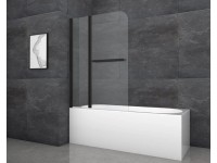 Aurlane Black Comfort 2 kádparaván 100 cm x 140 cm matt fekete Aurlane Black Comfort 2 kádparaván 100 cm x 140 cm matt fekete