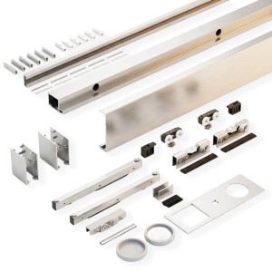 Doorlegro tolóajtó készlet EasySlide 65 szatén 4-csíkos 205 cm x 90 cm