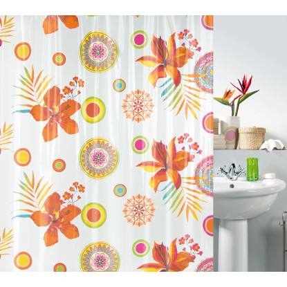 Spirella Cala Moli textil zuhanyfüggöny, többszínű, 180 cm x 200 cm