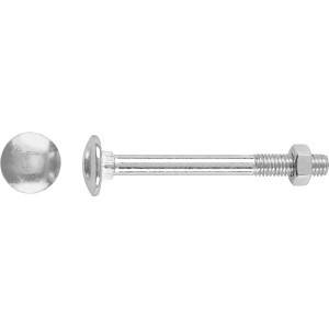 Horganyzott LUX lakatoscsavar M4 x 30 mm anyákkal, nehéz szerkezetekhez alkalmas.