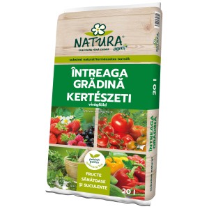 Zacskó Natura univerzális föld gyümölcsök és zöldségek képével.