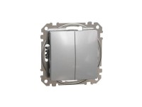 SEDNA Kettős váltókapcsoló rugós bekötés 10AX alumínium