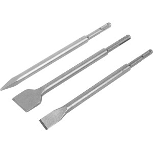 LUX Comfort csempevéső készlet, 3 részes: hegyes, 20/40 mm-es lapos vésők SDS-Plus befogással.