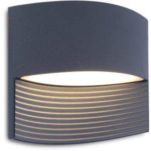 Modern Lutec Lotus LED kültéri fali lámpa antracit színben, felfelé és lefelé irányuló fényhatással.