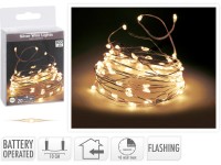 LED-es fényfüzér 100 melegfehér LED-del ezüstszínű dróton villogó effektussal LED-es fényfüzér 100 melegfehér LED-del ezüstszínű dróton villogó effektussal