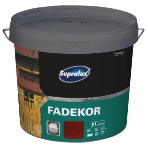 Vödör Supralux Fadekor fa lazúr, a szín látható a címkén.