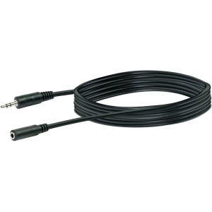 Fekete Schwaiger audio hosszabbító kábel, 5 m, jack dugóval és aljzattal.