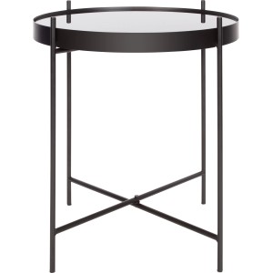 Fekete Dark Wonder üveglapos asztal, Ø 43 cm, M 45 cm.