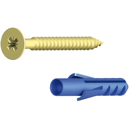 Csavar dübellel 3 mm x 30 mm horganyzott sárgaréz 10 darab