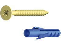 Csavar dübellel 3 mm x 30 mm horganyzott sárgaréz 10 darab