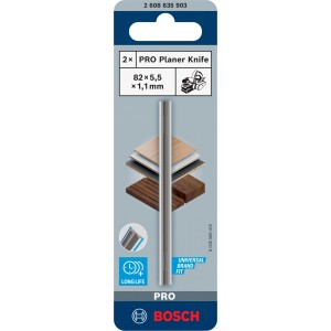 Bosch Pro gyalukés, 82 mm, ezüst. Tartozék gyalukhoz, hosszú élettartamú, megfordítható késsel.