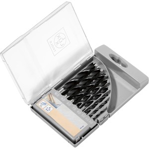 LUX-TOOLS fafúró készlet, 8 részes (3-10 mm) szürke műanyag tokban.