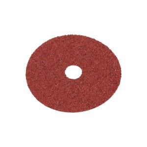 LUX szálas csiszolókorong, 125 mm, 24-es szemcsefinomság sarokcsiszolóhoz. Piros csiszolókorong középen lyukkal.