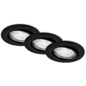 Brilo LED süllyesztett lámpa Sten 3 részes szett, matt fekete, beltéri használatra. Süllyesztett spotlámpa meleg fehér fénnyel.