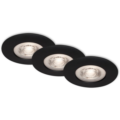 Brilo Kulana süllyesztett LED lámpa-szett 5 W 3000 K 3 db matt fekete