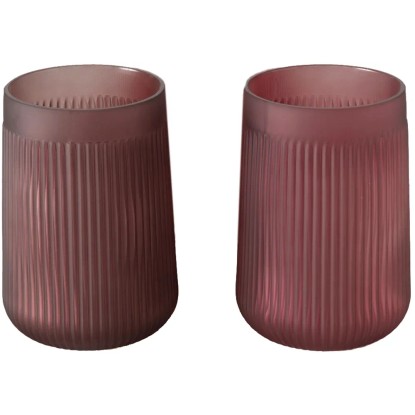 Fabria váza 21 cm x 15 cm x 21 cm bordó bordázott két kivitelben
