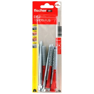 Fischer DFP 10x100 FUS tiplik, 4 darabos csomag, különböző építőanyagokhoz alkalmas.