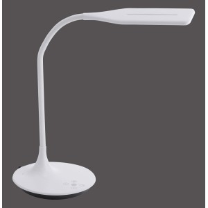 Fehér Just Light Rafael asztali lámpa, állítható magasságú (30-67cm), érintődimmerrel.