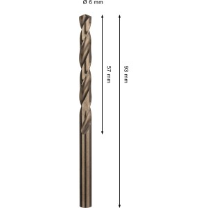 Bosch Pro Stainless Steel HSS-Co spirálfúró, 6 mm, fémmegmunkáláshoz.