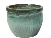 M Collections Delta Rim mázas kaspó 28 cm x 28 cm Mohazöld