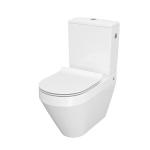 Fehér WC szett tartállyal a fürdőszobába.