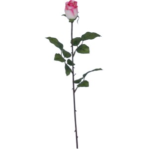 Rózsaszín-fehér műrózsa esőcsepp hatással, 60 cm magas.