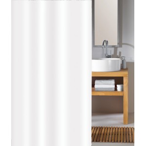 Fehér Kleine Wolke Phönix zuhanyfüggöny, 180x200 cm, a fürdőszobában.