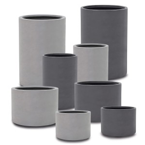 Fiberstone anyagból készült sötétszürke virágcserép átmérő 33 cm x 48 cm