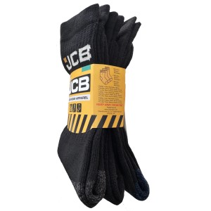 JCB munkászokni, fekete zokni 3 darabos csomagban férfi munkaruházathoz.