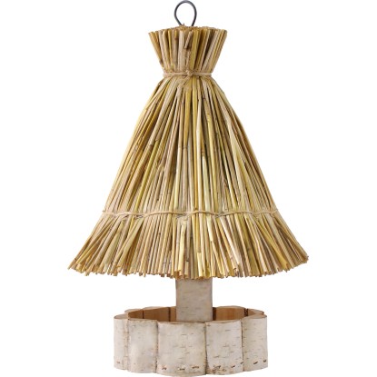 Madáretető kerek szalmatetős 19 cm x 30 cm