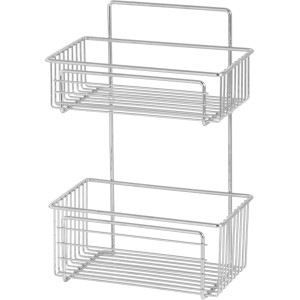 Króm Fregate drótkosár 2 polccal, 375x250x145 mm, falra szerelhető fürdőszobai.