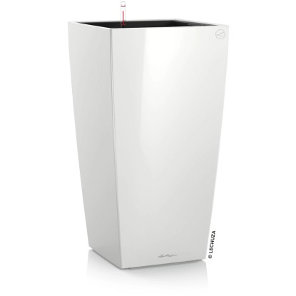 Lechuza Cubico Premium oszlopkaspó 30 fehér magasfényű 30 cm x 30 cm