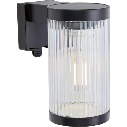 Napelemes LED-es falilámpa 14,5 cm x 8 cm x 12 cm fekete