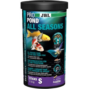 JBL ProPond All Seasons S, 180g: Táp Koi és tavi halak számára, úszó rudacskák.