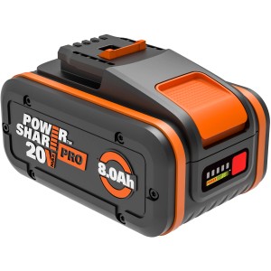 Worx PowerShare Pro WA3648 akkumulátor, 20 V, 8.0 Ah elektromos szerszámokhoz.