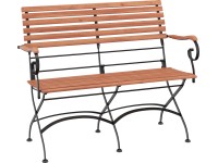 Montgomery összecsukható pad vas akác olajozott FSC 88,5 x 110 x 52,5 cm fekete