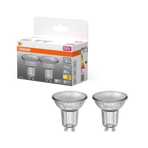 2 db-os Osram GU10 LED izzó, PAR16 reflektor, meleg fehér, 2,4W.